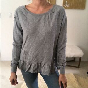 Pam and Gela grey ruffle sweatshirt